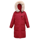 Web Celebrity Down Cotton Clothes Hu Chuliang Leisure Loose Female Long Over The Knee Cotton Clothes 2024 Winter New Wool Collar Coat Tide-Outfit