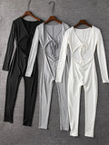 Summer Winter Sexy Black Womens Jumpsuit 2023 White Black Bandage Long Sleeve Bodycon Jumpsuits One Piece Outfits
