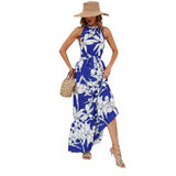 Shooting Women's Summer New Fashion Print Round Collar Sexy Dress Dress