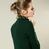 WOTWOY Ribbed Knitted Turtleneck Sweater Women Autumn Winter Slim Fit Basic Pullover Female Long Sleeve Black White