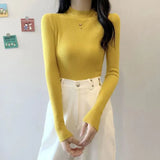 Turtleneck Sweater Winter Pullover Knitted Basic Top Elastic Fall Slim Ladies Jumper Casual Long Sleeve Female Sweater-Outfit