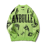 2021 Men Streetwear Hole Knit Sweater Hip Hop Autumn New Pullover Sweater O-Neck Oversize Couple Casual Men's