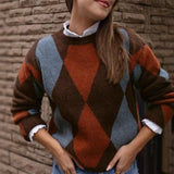 Women's Single-Word Shoulder-To-Shoulder-To-Shoulder-Tuck Knitted
