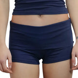 Women's Y2K Elastic Double Fold Low Waist Solid Color/Leopard Print/Striped Summer Streetwear Casual Slim Fit Shorts-Outfit