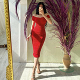 Women Sexy Bodycon Draped Solid Color Long Dress Elegant Backless One Off Shoulder Casual Party Club Corset