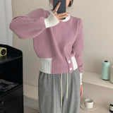 Hit Color Button Short Style New 2024 Spring And Autumn Hundred Style Fashion Foreign Temperature Soft Wind Leisure Soft Glutinous Milk-Outfit