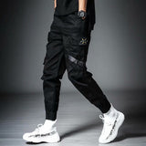 Men's Autumn And Winter Loose Tide Brand Ruffian Handsome Ins Hip-Hop Hip-Hop Wide-Legged Pants With Many Pockets-Outfit