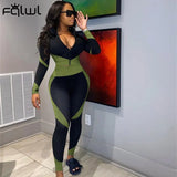 2021 Casual 2 Two Piece Set Tracksuit Sweatsuits For Womens Outfit Long Sleeve Zipper Top Patchwork Pants Matching