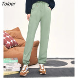 Women Sweatpants 2022 Winter Drawstring Elastic Waist Loose Straight Trousers Letter Print Warm Casual Sport