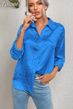 Spring Summer Womens Casual Button Up Shirt Long Sleeve Leopard Office Lady Print Shirts Female Cardigan Elegant