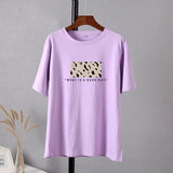 Leopard Printed T Shirt Women 100% Cotton Oversized Gothic Graphic Female Soft Tops Harajuku Loose Cusual Tees