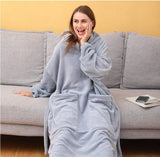 TV Blanket Sleeve Long Sweatshirt Hoodie Hooded Oversize Hoodie Ladies Pullover Fannel Sweat Plaid Warm Fleece Robe