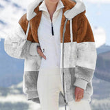 2025 Autumn And Winter Warm Plush Bulbla Chain Pocket Hooded Loose Coat