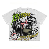 Sales 2024 Summer New T-Shirts Hip-Hop Punk Printed Patterns American Gothic Street Men's T-Shirts-Outfit