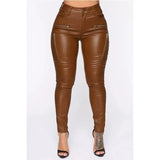 Pu Leather Pants Women High Waist Bodycon Skinny Tight Pencil Pant Sexy Streetwear 2021 Spring Autumn Club Trousers