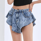Denim Shorts Female High Waist Vintage Pockets Loose Shorts Skirts Designer Clothes Female 2020 Fashion