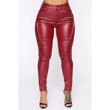 Pu Leather Pants Women High Waist Bodycon Skinny Tight Pencil Pant Sexy Streetwear 2021 Spring Autumn Club Trousers