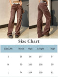 2022 Y2K Denim Cargo Pants High Waist Jeans Woman Fairy Baggy Low Rise Print Straight Trousers Women Clothing