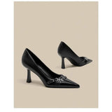 2025 Famous Yuan New Fine-Heeled High-Heeled Shoes Women's Singles Temperament With Light-Cooked Skirt French Solid
