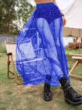 Nightclub Sexy Perspective Pleated Lace Hip Skirt Net Gauze High Waist Half Skirt-Outfit