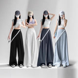 White Slacks Loose Thin Jazz Dance Lanterns Hot Babes Solid-Colored Casual