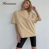 2021 Summer Cotton Sets Women Loose Two Pieces Short Sleeve T Shirts and Tight Shorts Solid Outfits