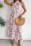 Tie Waist Backless Maxi