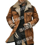 Men's Jacket Thicker Long Velvet Jacket Bump Color Zipper