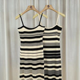 Sexy Striped Sling Dress Women's New Summer Korean Body Repair Hottie Outside Wearing A Vest