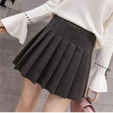 Korean Fashion Wool Plaid Skirt Harajuku All-match A-Line High Waist School Pleated Skirt Preppy Sweet Kawaii Mini