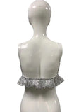 Silver Sequined Ruffles Strap Party