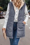 New Solid-Color Hooded Cotton Vest Wears Both Sides Of The Warm Cardigan Wind