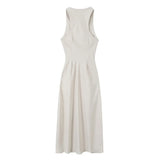 New Spring Style Silk Satin Slim Flute Dress 2124305-Outfit
