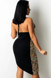 Party Sequins Cut Out Irregular Halter