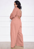 Casual Crop Top and Suspender Wide Pants