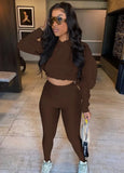 Hooded Cropped Top and Tight Legging