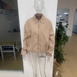 Elegant Solid Color Big Collar Long Hair Coat 2025 Autumn And Winter New Women's