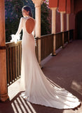 Elegant White Mesh Deep V Neck Long Sleeve Slit Eevening Dress 703-1-Outfit