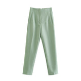 Workplace Women's Display High Waist Waist Suit Trousers 38 Color Reduced Age And Ankle