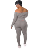 Sexy Off Shoulder Knit Top And Leggings 2 Piece