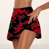 Gym Women Running Shorts Skirt High Waist New Shorts Mesh Double Layer Print Patchwork Fitness Shorts Sports Short
