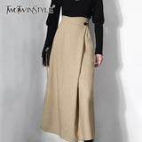 Casual Solid Irregular Skirt Female High Waist Loose Asymmetrical For Women Skirts Fashion Autumn Style 2022
