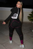 Print Sexy Tight Crop Top and Pants