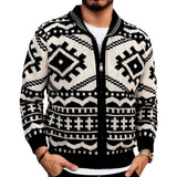 Men's Autumn And Winter Men's Knit Coat Collared Long-Sleeved Jacket Sweater