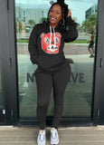 Print Hoody Sweatsuit with