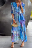New Women's Printed Layered Dress