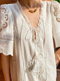 New Holiday Style Dress Women's Summer Short-Sleeved White Dress European Goods Southern Oil Women's