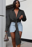 Sexy Deep-V Irregular Cropped