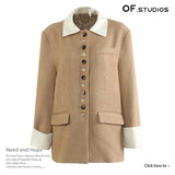 Early Spring Irregular Splicing Fake Two-Piece Hooded Long Blazer Top
