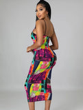 Chains Print Strap Midi Party